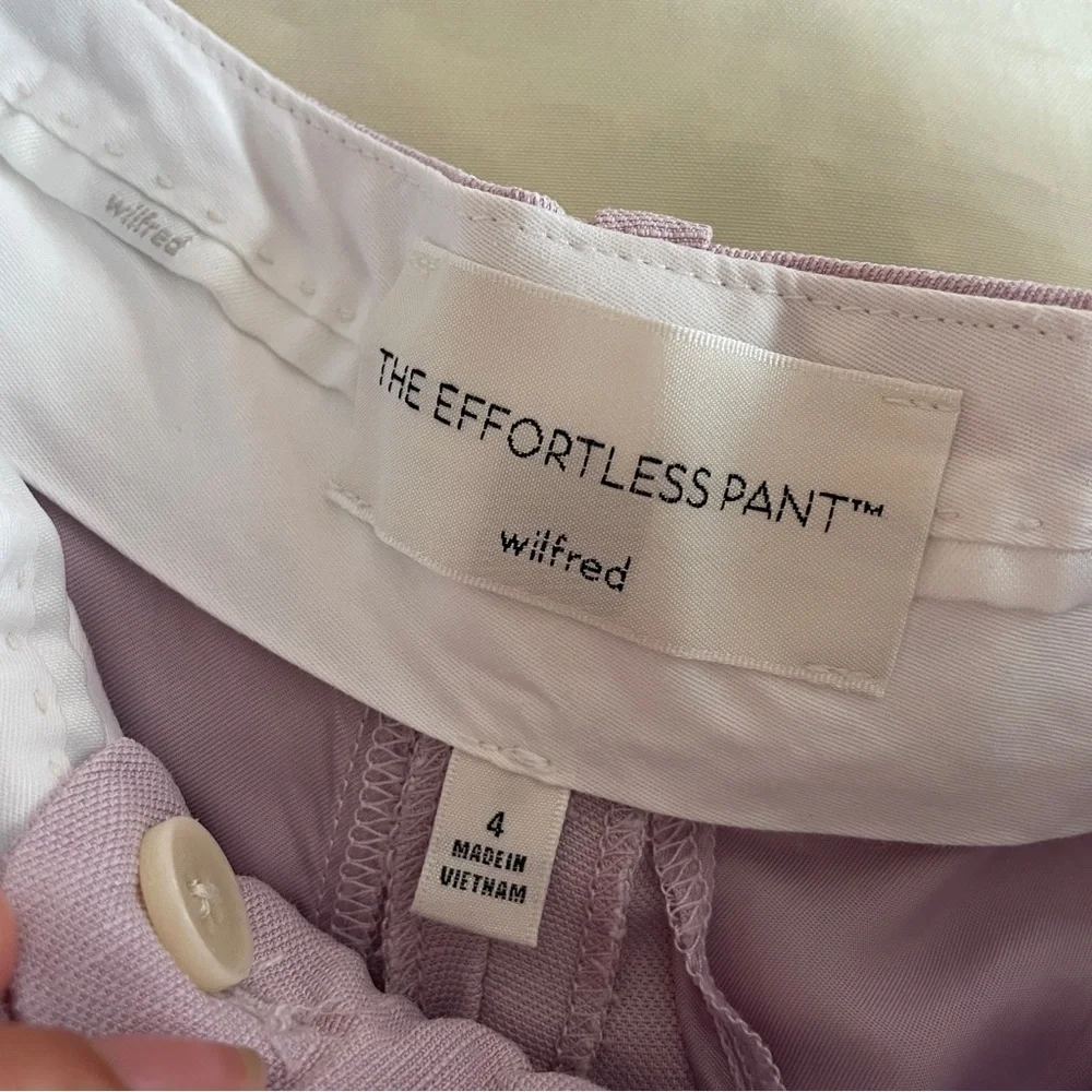Aritzia- The Effortless Pant Linen Lavender Orchid Size 4 Wide Leg Trousers